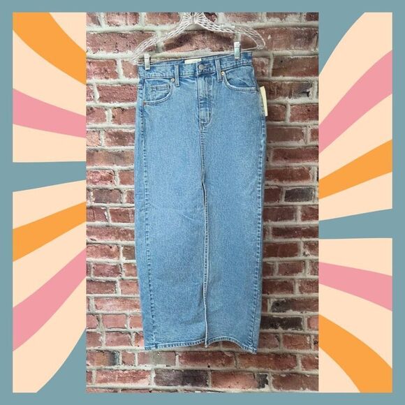 Universal Thread Maxi Denim Skirt Size 0 Medium Wash High Rise Front Slit NEW - Picture 1 of 5